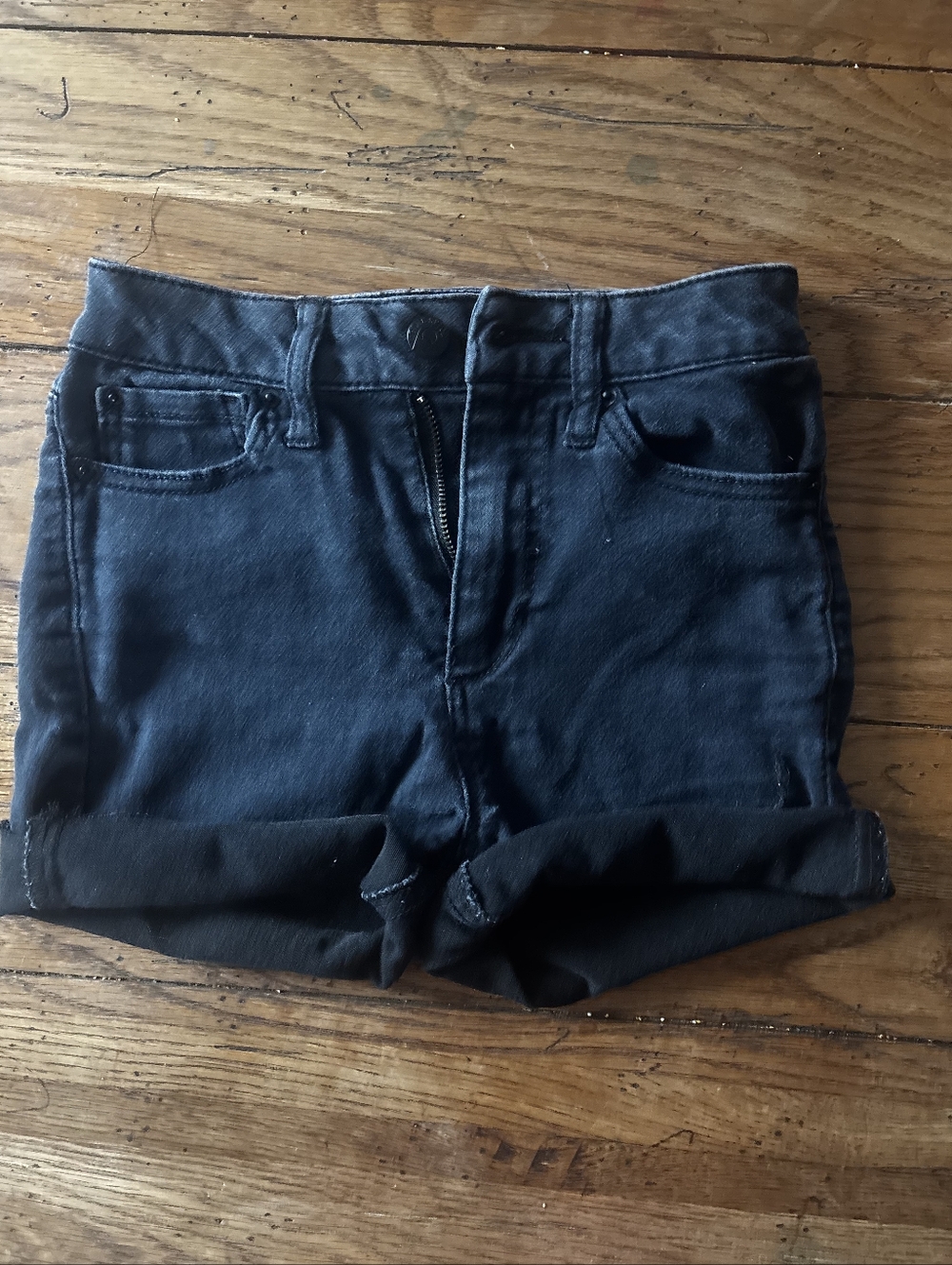 Blue Spice Black Rolled-Hem Women's Denim Shorts